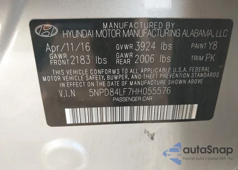 2017 Hyundai Elantra Se из США, поврежденный, VIN 5NPD84LF7HH055576